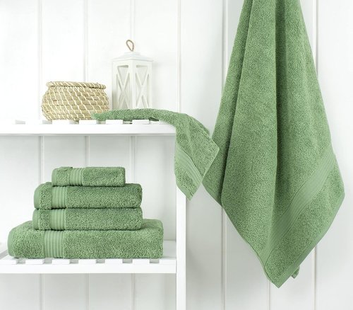 Cotton Paradise 6-Piece Towel Set - 100% Soft Absorbent Turkish Towels in Sage Green