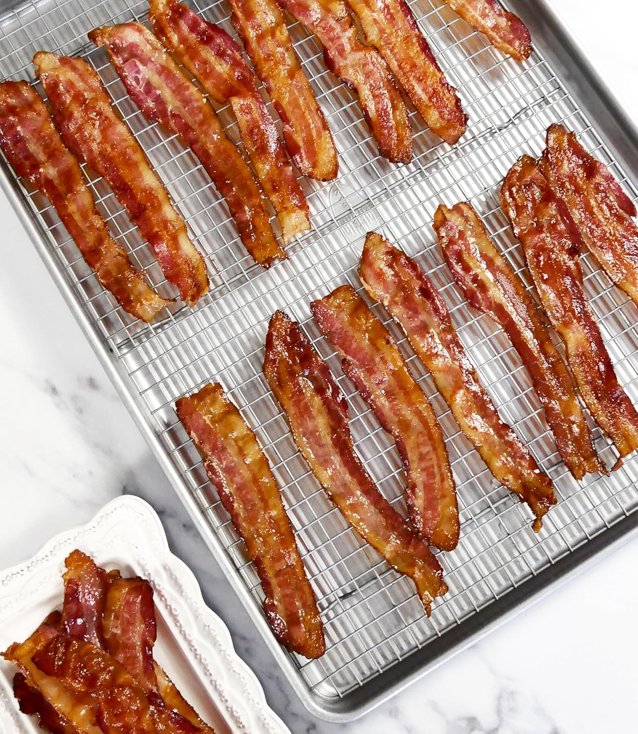 USA Pan Extra Large Baking Sheet Pan Set with Nonstick Cooling Rack - XL Metal Bakeware