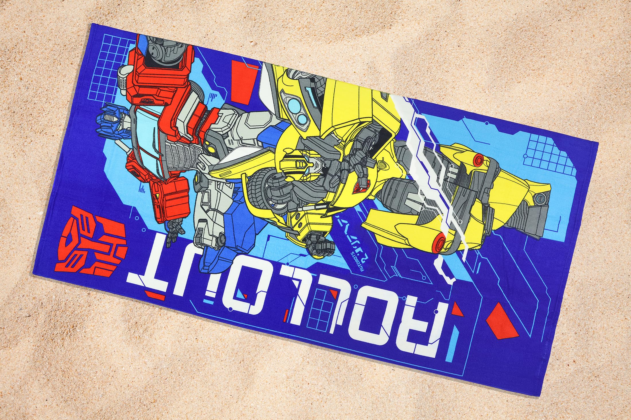 Northwest Transformers Beach Towel Optimus Prime and Bumblebee Roll Out 30"x60"