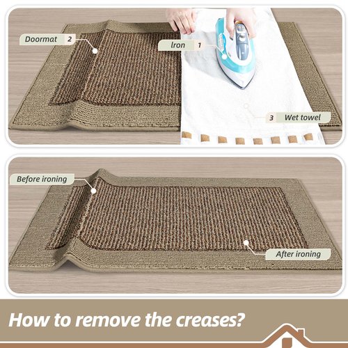 BEQHAUSE Indoor Door Mat 32" x 48", Dirt Trapper Door Mats Non-Slip Entryway Rugs Washable, Resist Dirt Absorbent Welcome Mat, Low Profile Floor Mats for Front Back Door and Entryway, Taupe