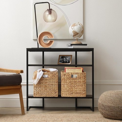 Casafield Water Hyacinth Storage Baskets - Set of 4 Collapsible 12" x 12" Woven Organizers for Home