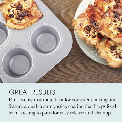 Chicago Metallic Bakeware Set - Non-Stick 6-Piece Collection in Silver for Perfect Baking Results