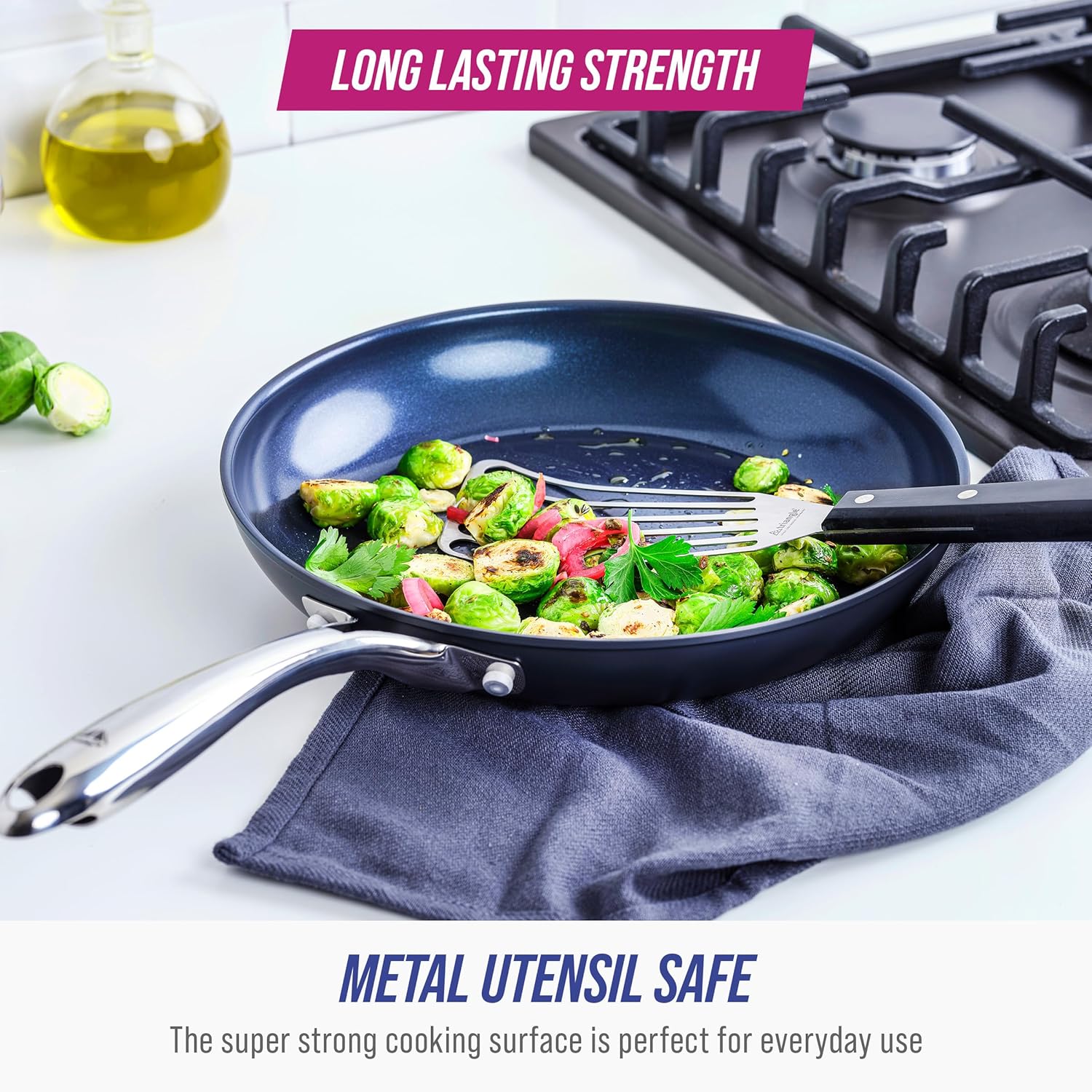 Blue Diamond Cookware 8-Inch Hard Anodized Ceramic Nonstick Frying Pan | PFAS-Free & Dishwasher Safe
