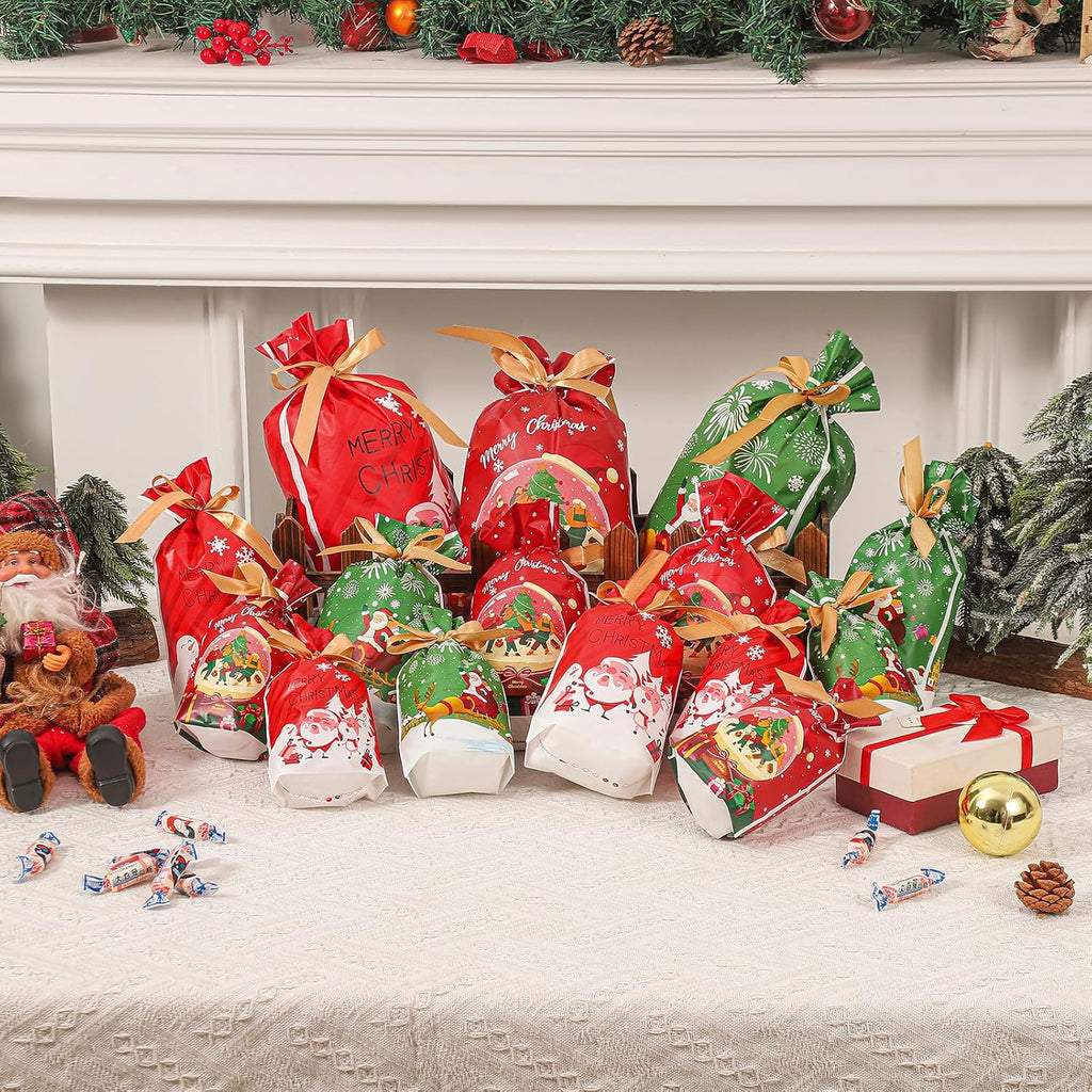 LYSXP Christmas Advent Calendar - 2025 Countdown Fabric Wall Hanging with 24 Pockets | 13x23.5 Inch & 15 Candy Bags