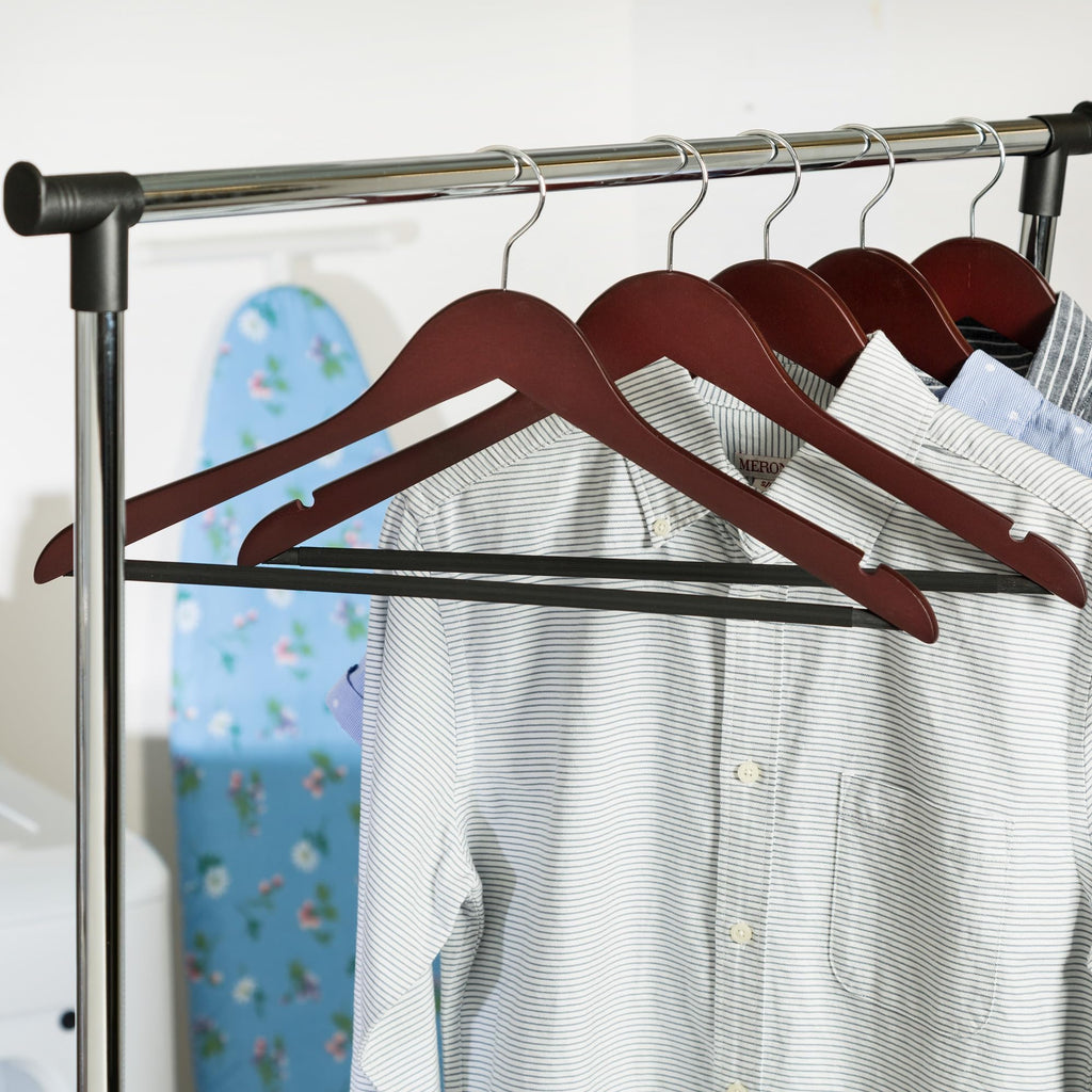 Honey-Can-Do No Slip Wooden Coat Hangers, Cherry Wood, 24-Pack