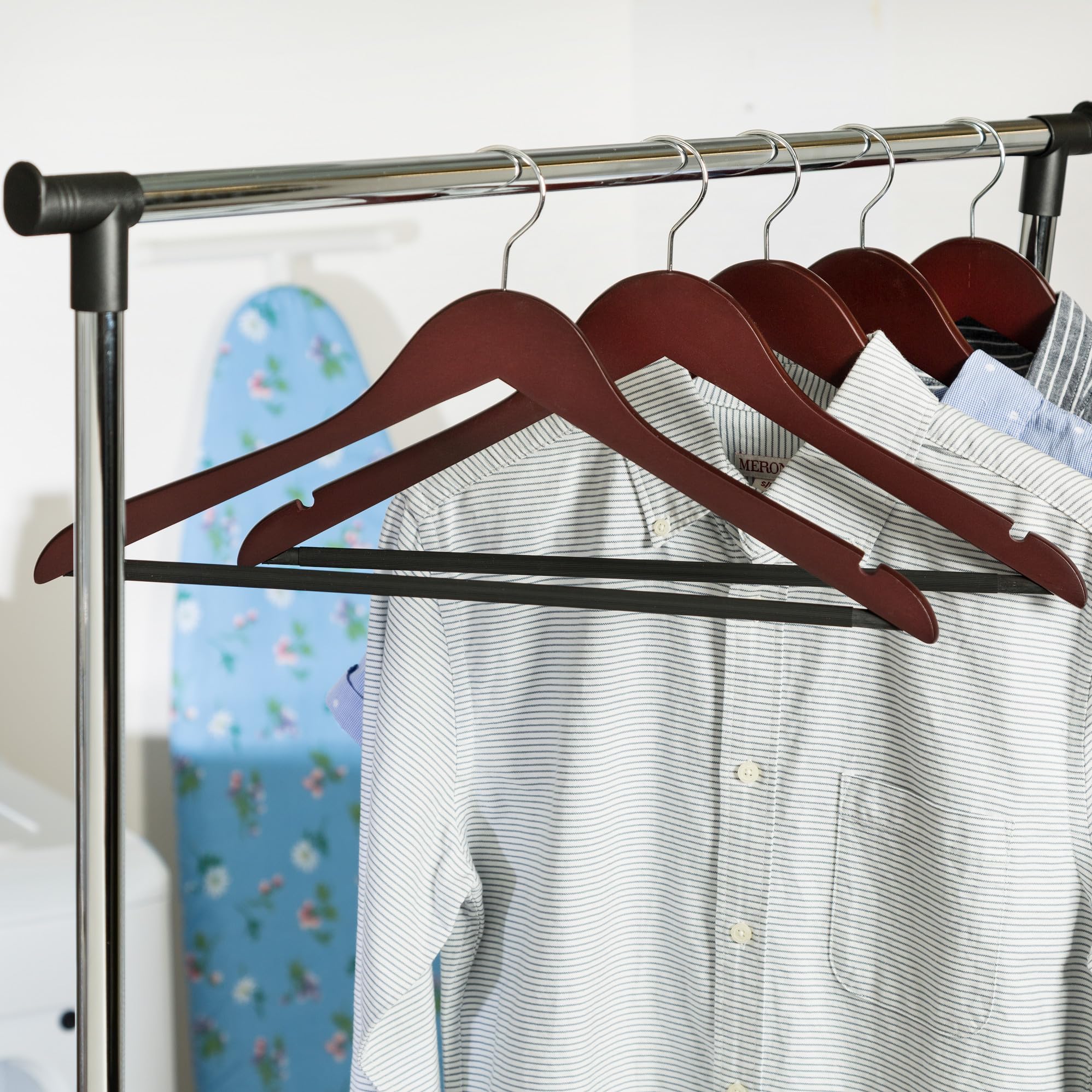Honey-Can-Do No Slip Wooden Coat Hangers, Cherry Wood, 24-Pack