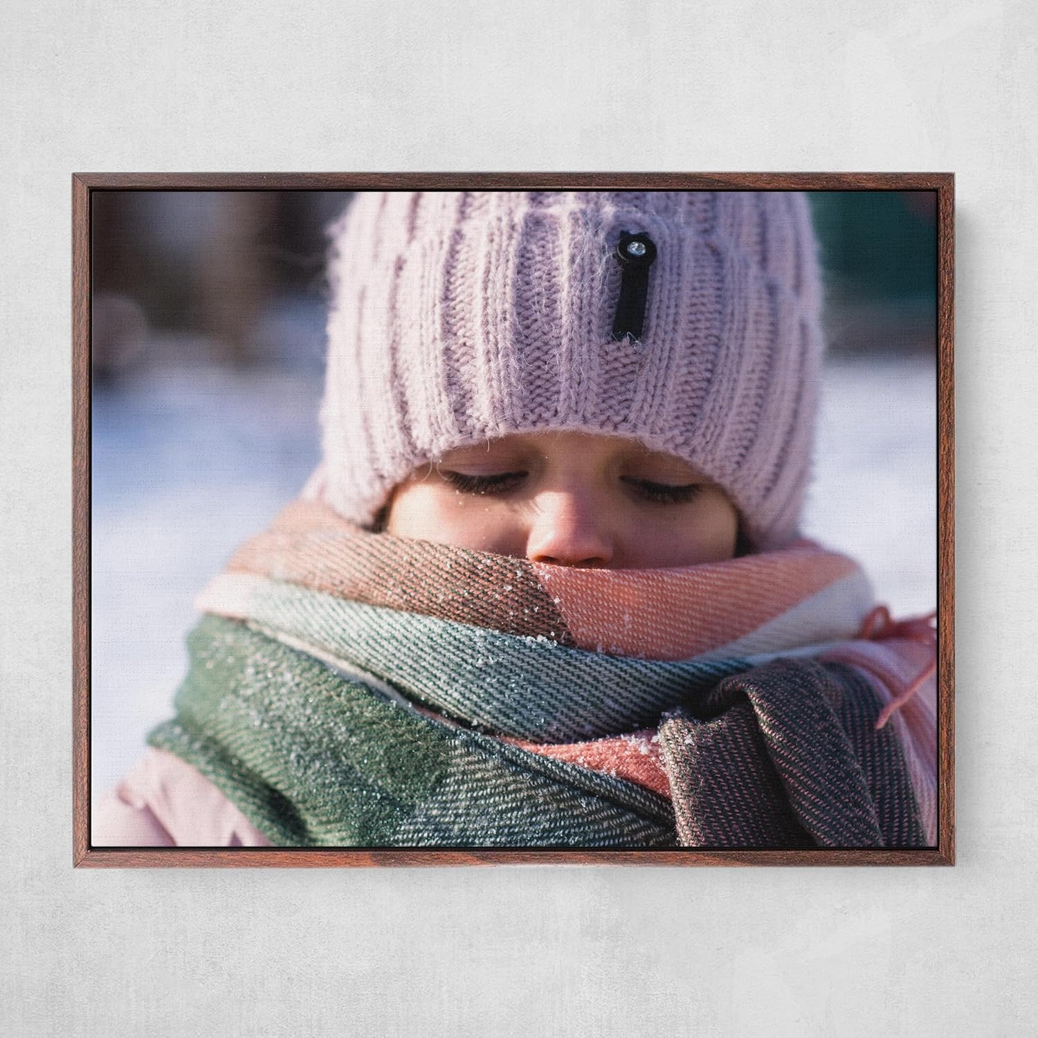 P&L ART Personalized Canvas Prints - Transform Your Photos into Stunning Wall Art | 18x24 Walnut Frame