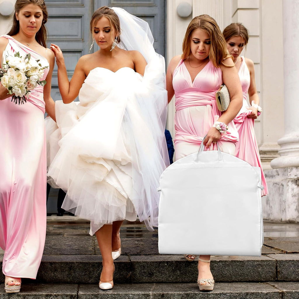 Simple Houseware 70-Inch Wedding Dress Garment Bag - Gusseted Design with Pockets, White