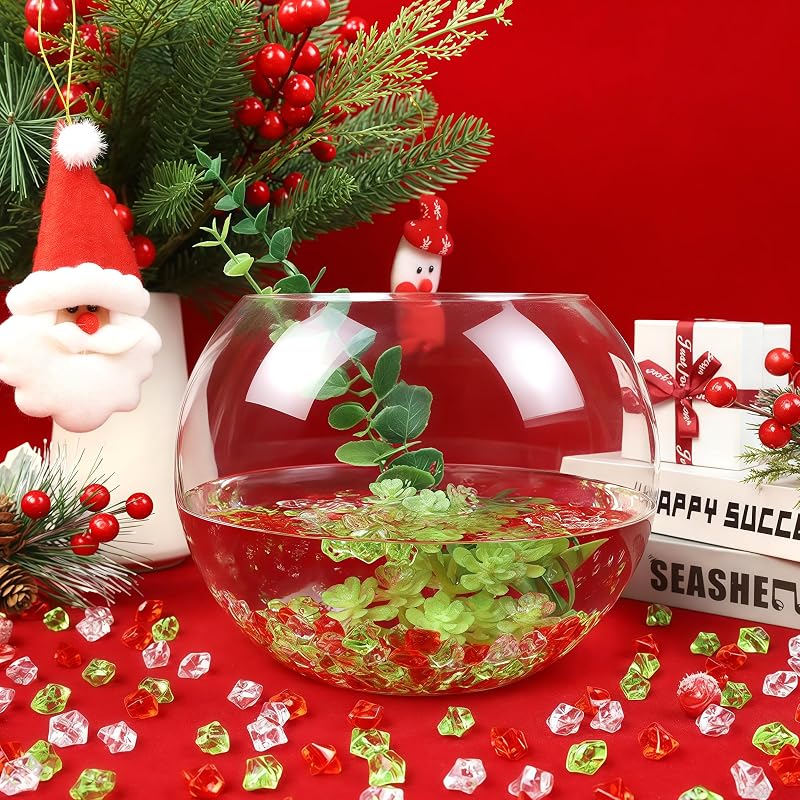 Variation of THIS listing: 500pcs Fake Ice Cubes - Iridescent Red Green Clear Acrylic Vase Fillers (0.5")