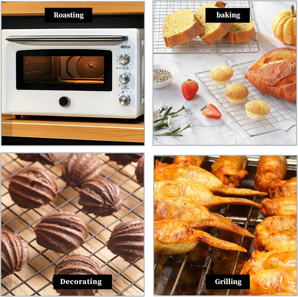 VRUIFA Cooling Racks - 2PCS Stainless Steel Wire Racks for Baking & Grilling | Fits 10" x 15" Sheet Pan