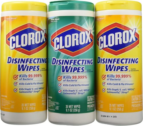 Clorox Wet Wipes - Lemon Fresh Scent for Effective Cleaning - 3 Count Pack