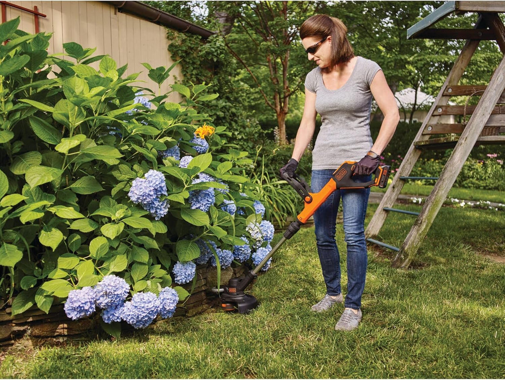 BLACK+DECKER 20V MAX String Trimmer & Edger - EasyFeed 12-Inch Cutting Width, 2-Speed Control, Battery Included