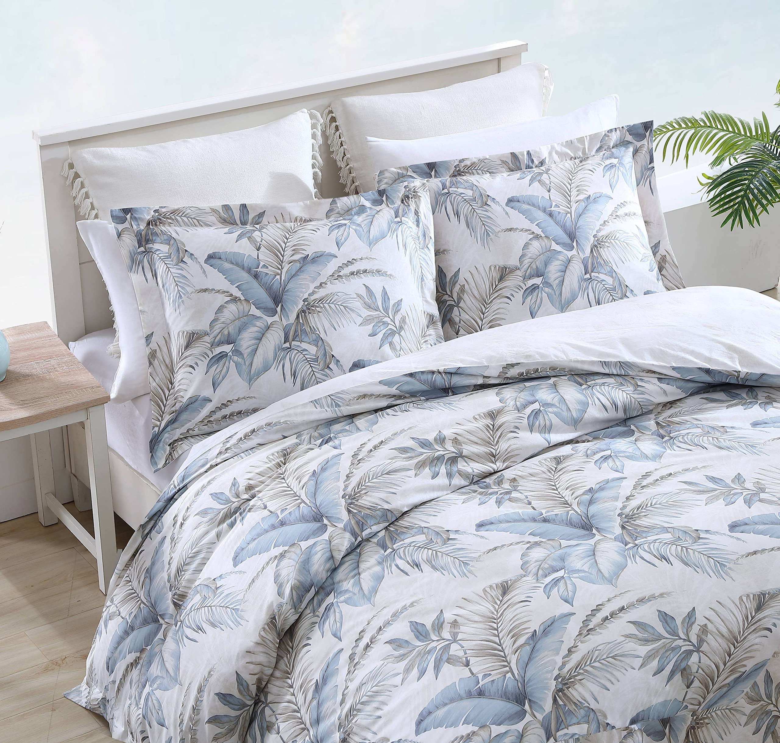 Tommy Bahama - King Duvet Cover Set, Cotton Bedding with Matching Shams & Button Closure, Super Soft Bedding Set (Bakers Bluff Blue, King)