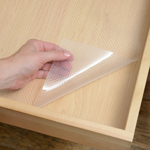 Con-Tact Brand Premium Plus Non-Adhesive Shelf Heavy Duty and Multi-Functional Drawer Liner, Protect and Organize Your Shelves and Drawers, 18" x 6', Crystal Clear, Pack of 1 Roll