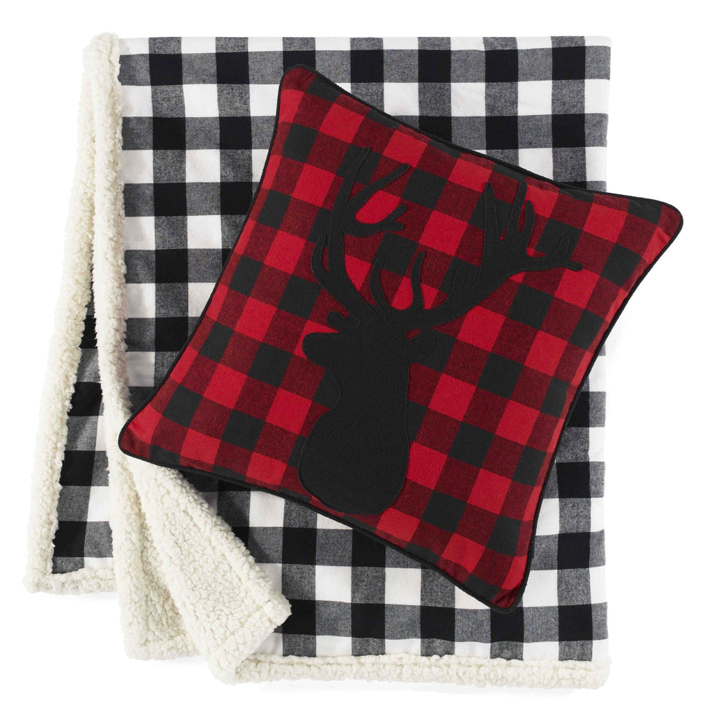 Eddie Bauer Home - Throw Pillow with Zipper Closure, Perfect Home Decor for Bed or Sofa (Wallace Plaid Cinder, 20" x 20")