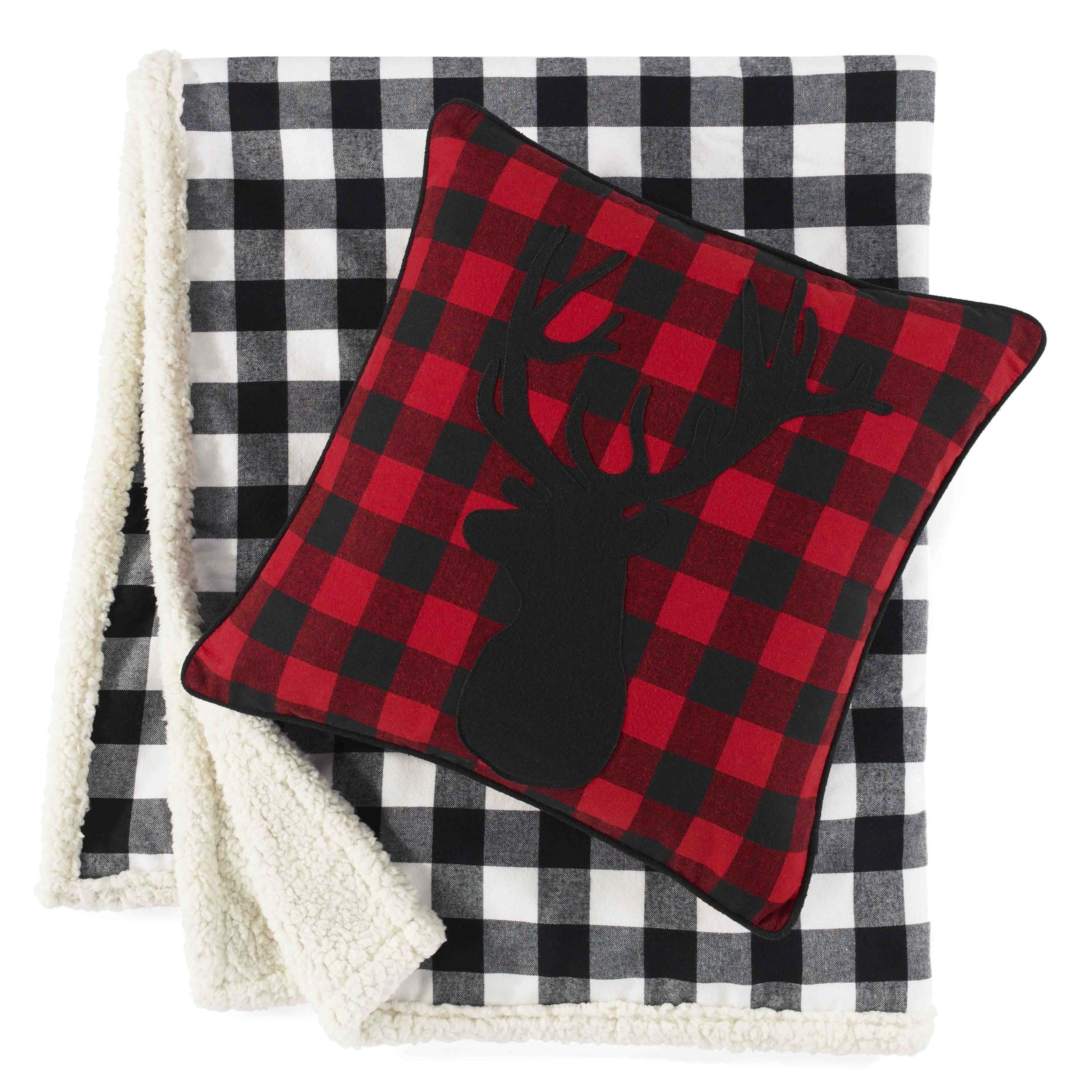 Eddie Bauer Home - Throw Pillow with Zipper Closure, Perfect Home Decor for Bed or Sofa (Wallace Plaid Cinder, 20" x 20")