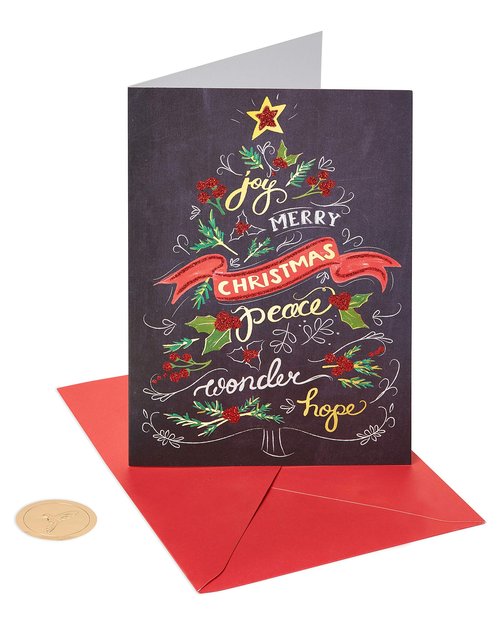Papyrus Boxed Christmas Cards with Envelopes, To You and Yours, Holiday Tree (14-Count)