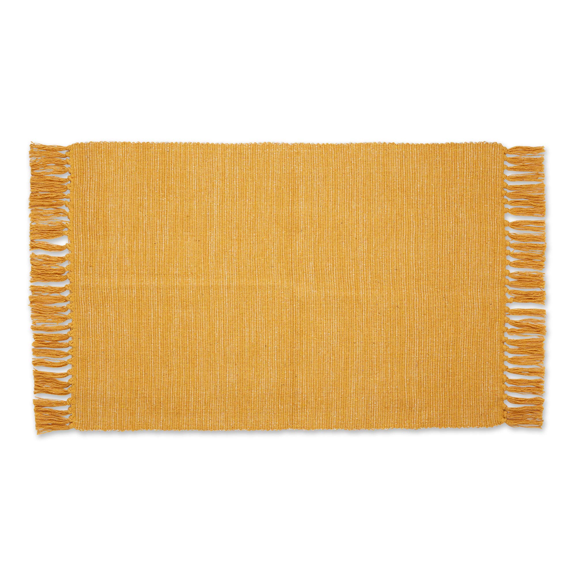 DII Woven Rugs Collection Ribbed Reversible Cotton, 2x3', Honey Gold & Off-White