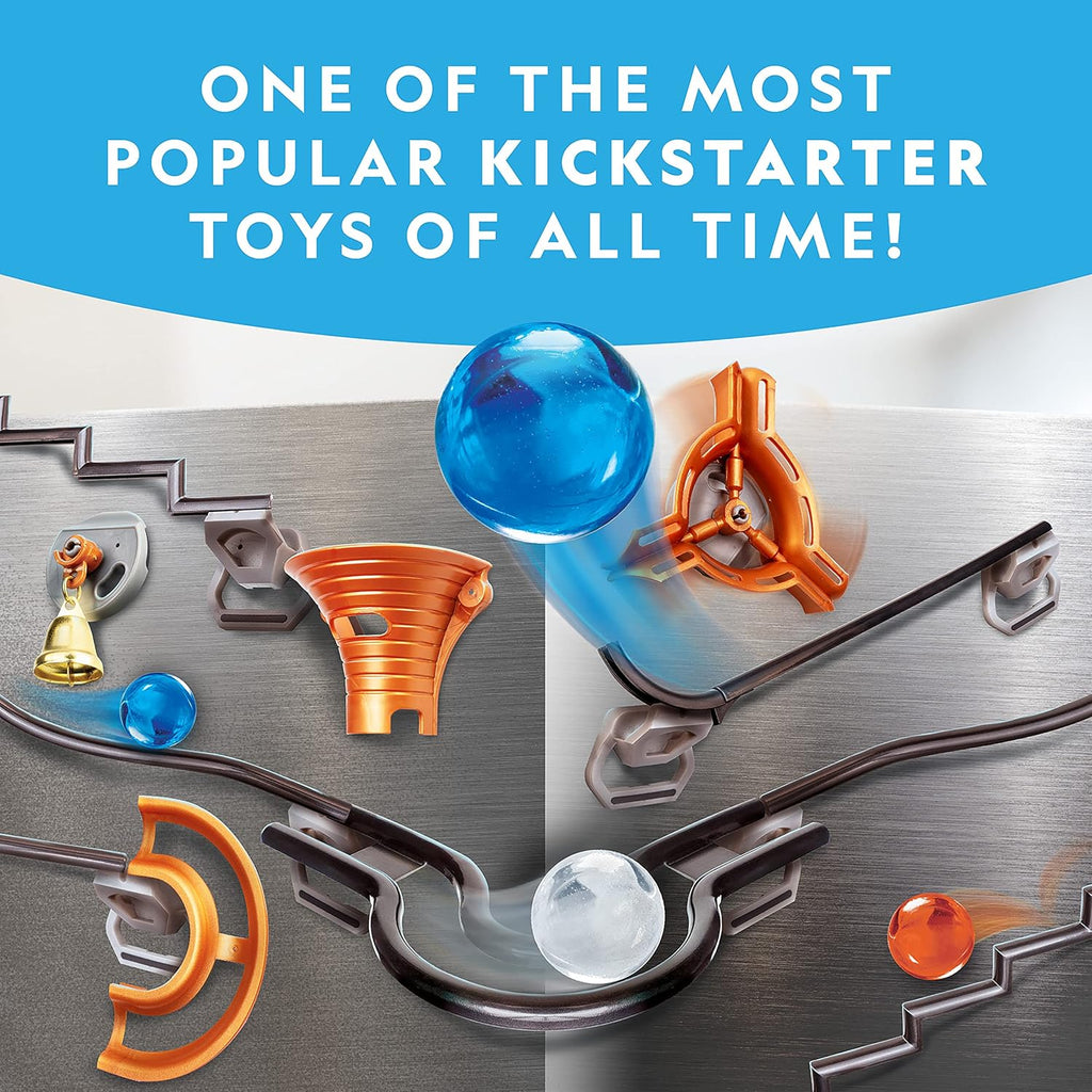 National Geographic Magnetic Marble Run - 75-Piece STEM Building Set for Kids & Adults | Create Fun Marble Mazes