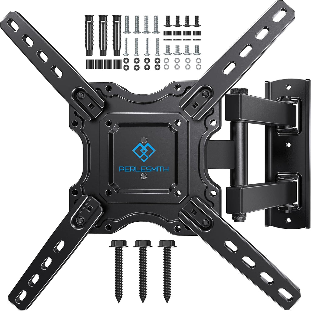 Perlesmith Full Motion TV Wall Mount - Fits 26-60 Inch Flat & Curved OLED TVs Up to 77lbs | Swivel, Tilt & Extend