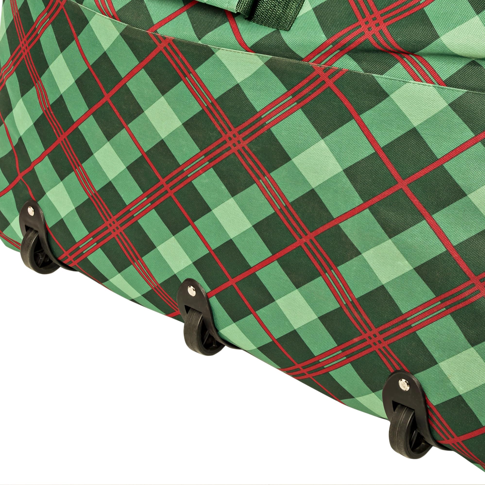 Honey-Can-Do Plaid Rolling Tree Storage Bag SFT-09556 Red