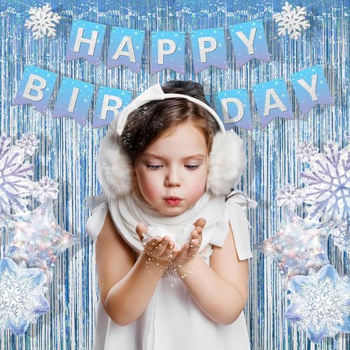 Blue Tinsel Curtain Streamers by [Brand Name] - Foil Fringe Party Backdrop for Engagement & Birthdays | 2 Pack 3.3x8.3ft