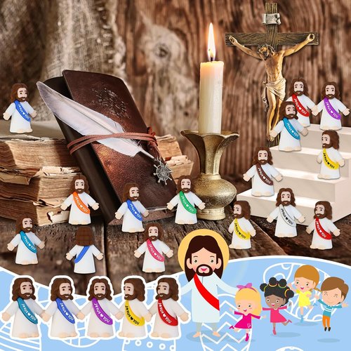 Bamamon Mini Jesus Figurines - 50 Pcs Easter Party Favors | Tiny Christ Toys for Sunday School