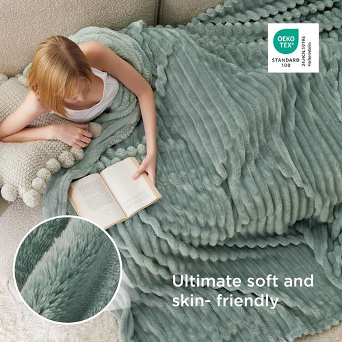 Bedsure GentleSoft California King Size Blanket - Cozy Sage Green Throw for Ultimate Comfort, 102x96 Inches