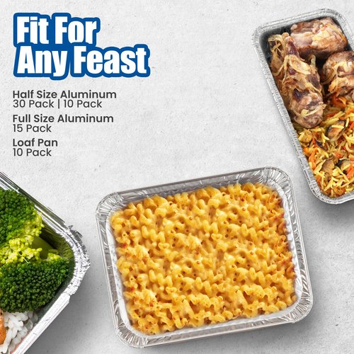 EHOMEA2Z Large Aluminum Pans Full Size Deep Foil Disposable Durable Large Steam Table Pans for Baking Serving, Chafing Trays for Caterers, Bakeware 21 x 13 x 3 (15)