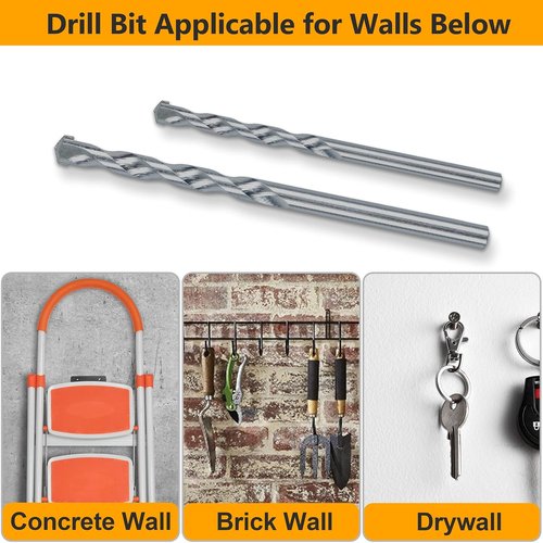 KURUI Wall Anchors & Screws Assortment Kit - 200PCs Concrete & Drywall Anchors with Drill Bit