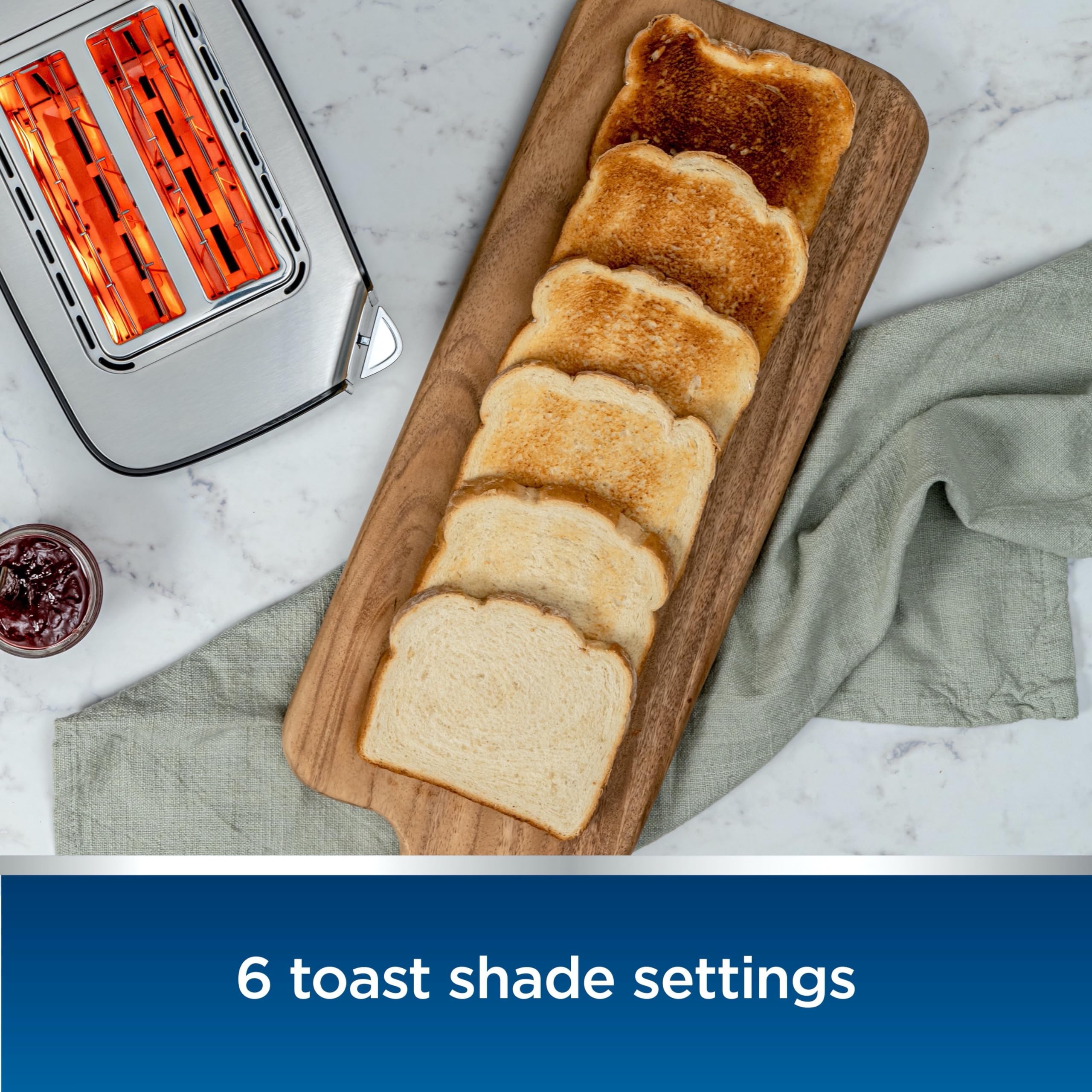 Oster 2-Slice Touchscreen Toaster, Digital Countdown Timer, 6 Shade Settings, Easy Touch Technology, Bagel/Reheat/Frozen Modes, Stainless Steel