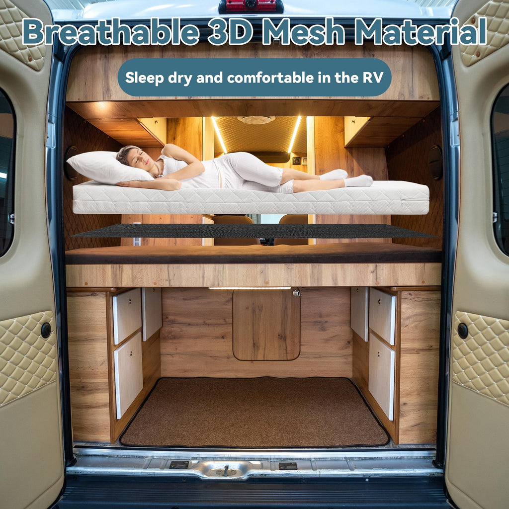 MABOZOO Breathable Mattress Underlay, Queen Size 3D Air Meshfiber Under Mattress Pad, RV Under Mattress Ventilationand for RV Bed Camper Boat (Queen, 80 * 60 in)