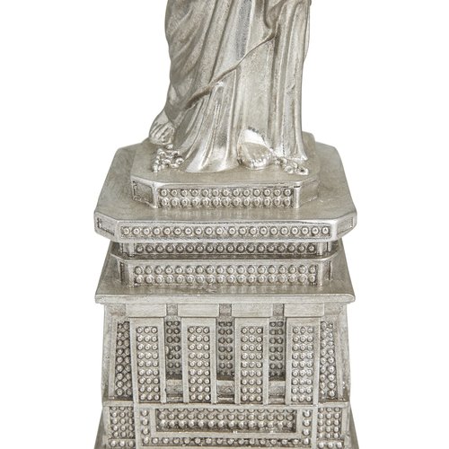 Deco 79 Polystone Statue of Liberty Decorative Sculpture Home Decor Statue, Accent Figurine 5" x 5" x 17", Silver