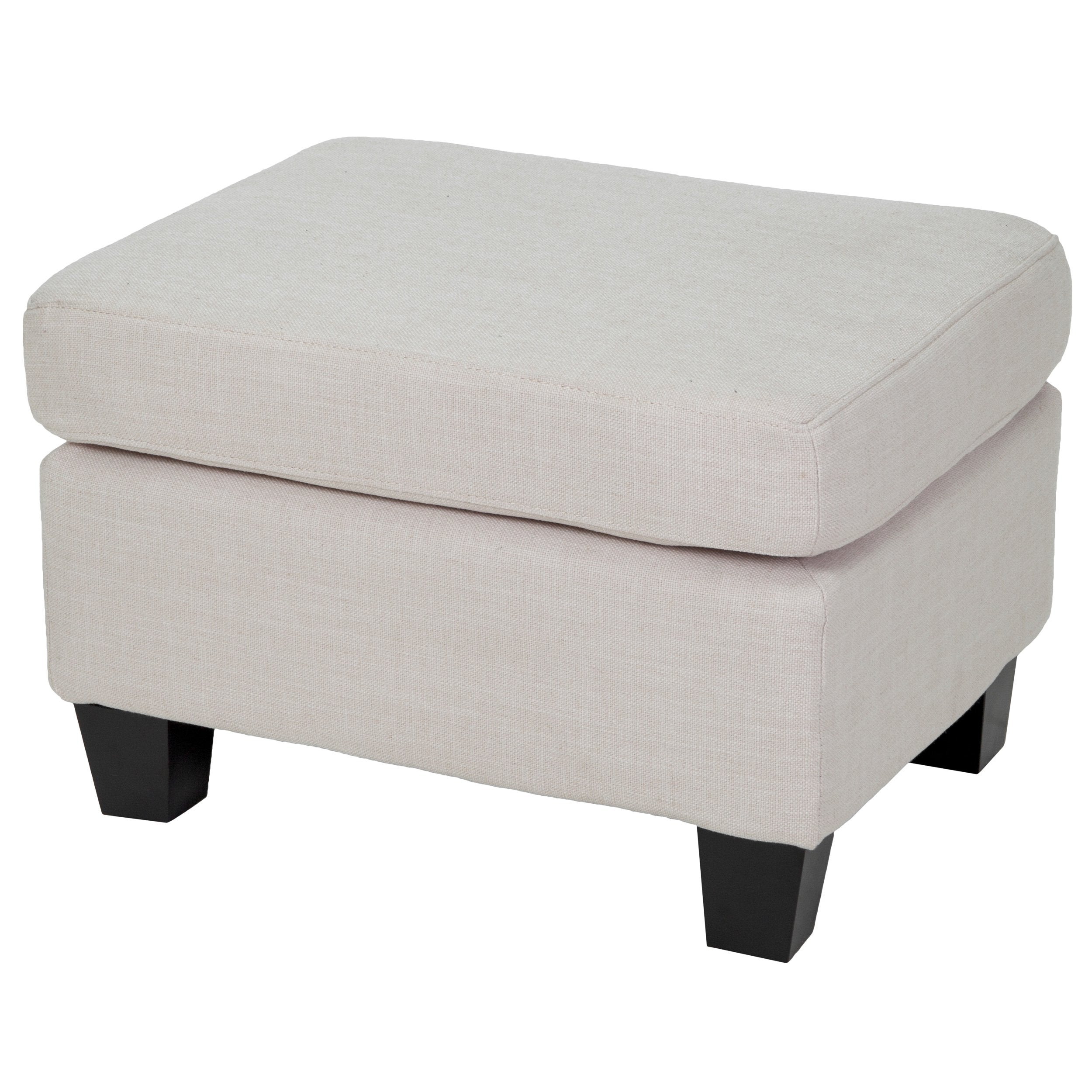 Rosella Biege Fabric Ottoman