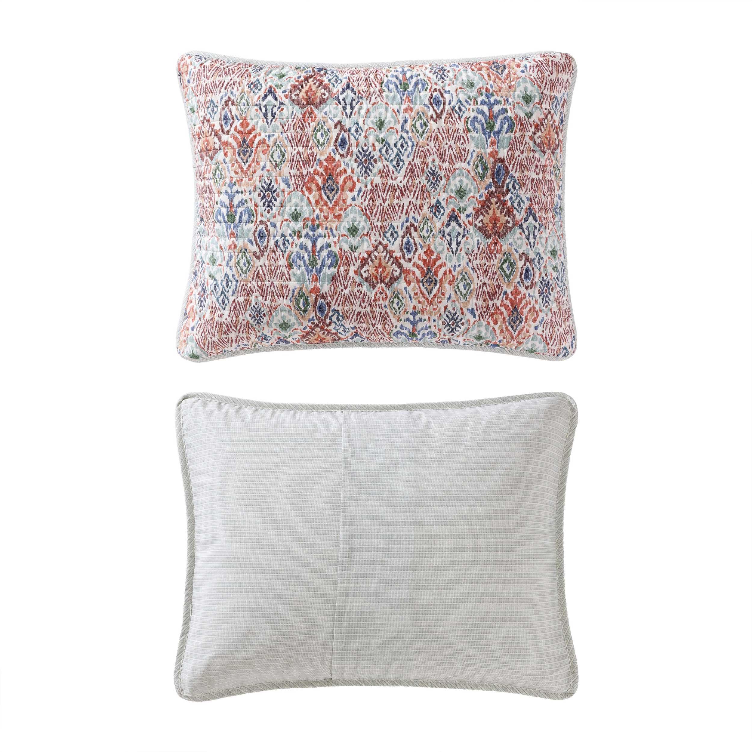 Tommy Bahama - Full/Queen Quilt Set, Premium Cotton Reversible Bedding with Matching Shams, Floral Bedding Set, Oeko-Tex Certified (Ikat Tropics Beige, Full/Queen)