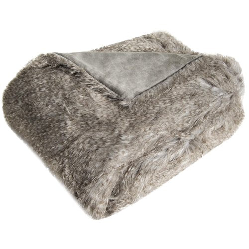 SAFAVIEH "Home Collection Faux Luxe Peacock Throw, Grey