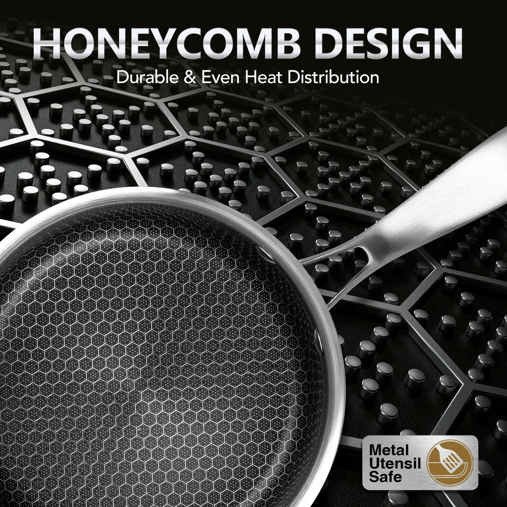 MICHELANGELO 1 Quart Saucepan with Lid, Premium Triple Ply Stainless Steel Sauce Pan with Lid, Small Saucepan with Honeycomb Interior - 1QT