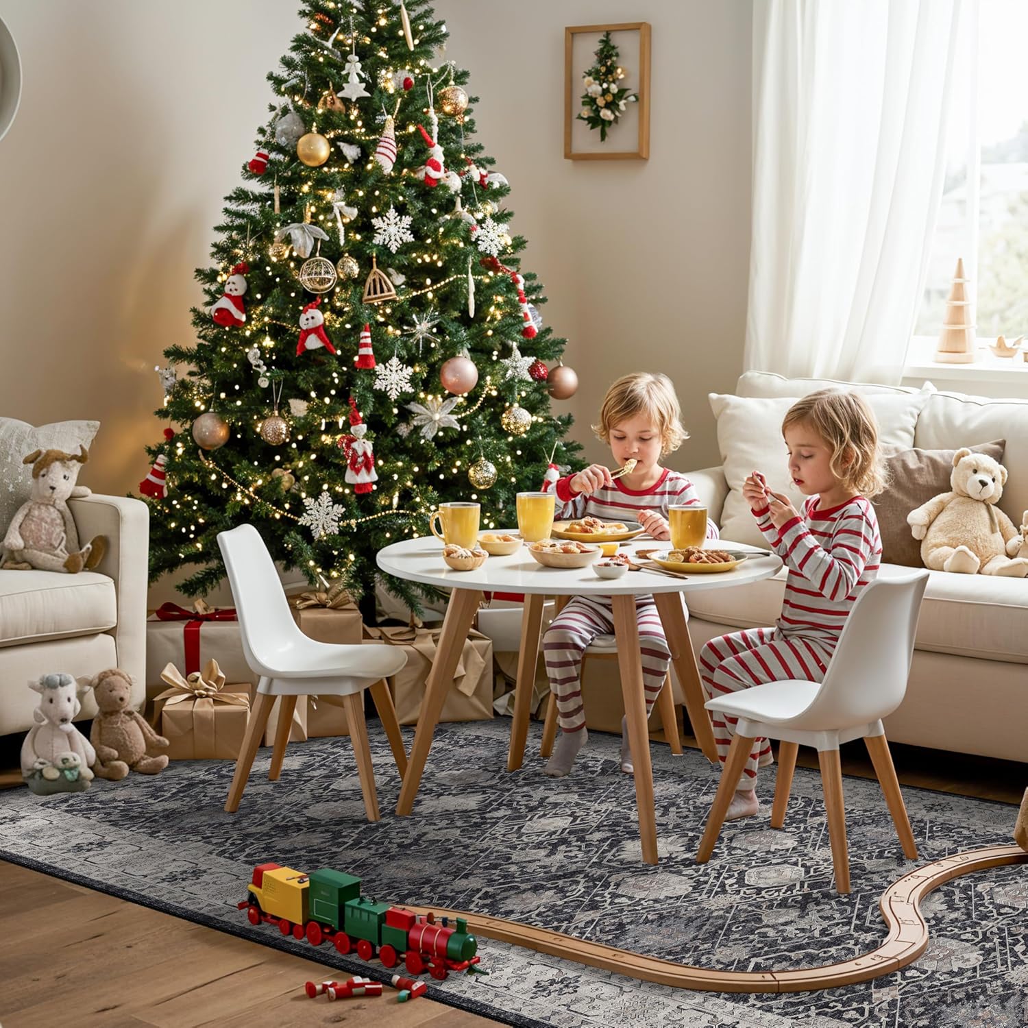 Skiennix 4x10 Washable Hallway Runner Rug - Ultra Soft, Stain Resistant, Low Pile Carpet for Entryway | Black
