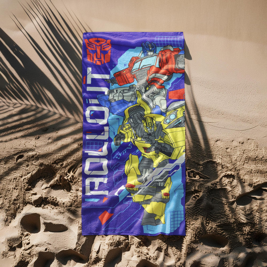 Northwest Transformers Beach Towel Optimus Prime and Bumblebee Roll Out 30"x60"
