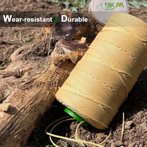 9KM DWLIFE Kevlar Kite String, 1500lb 300Ft, Braided Kevlar Line, Low Stretch, High Strength, Heavy Duty, Fishing Assist Cord, Camping, Hiking, Outdoor Survival Rope