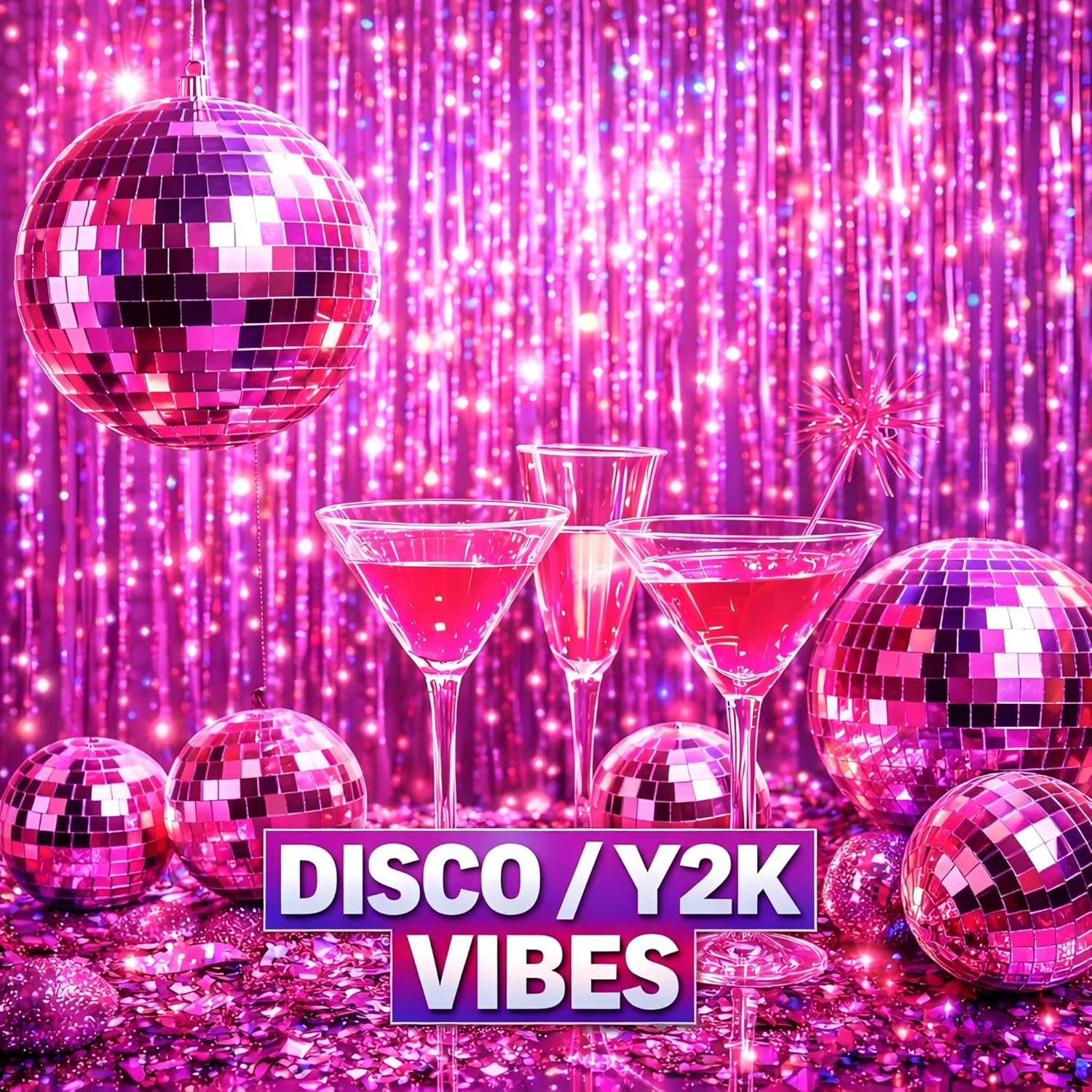 Melsan Pink Foil Fringe Curtain - Shiny Tinsel Backdrop for Bachelorette Parties | 3 Pack, 3.2 x 8.2 ft