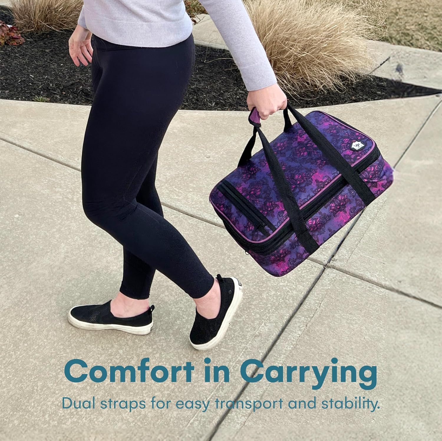 VP Home Double Casserole Insulated Food Containers - Stylish Henna Tattoo Design for Travel & Picnics
