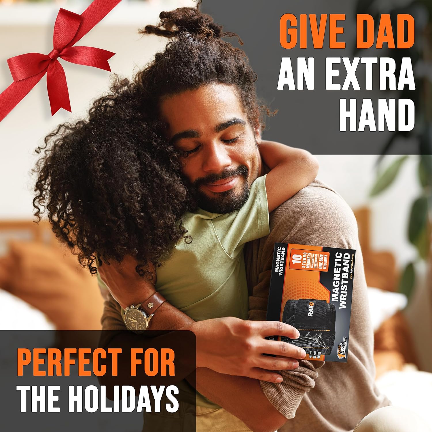 RAK Magnetic Wristband for Tools - Premium Tool Holder with Powerful Magnets | Ideal Gift for Dads, Handyman