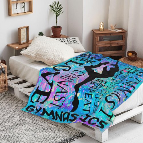 Gymnastics Gifts for Girls Gymnastics Blanket Ultra Soft Flannel Gymnast Merch Throw Blanket Gymnastics Gifts for Gymnasts Team Gymnastics Lovers Stuff 50"x40"