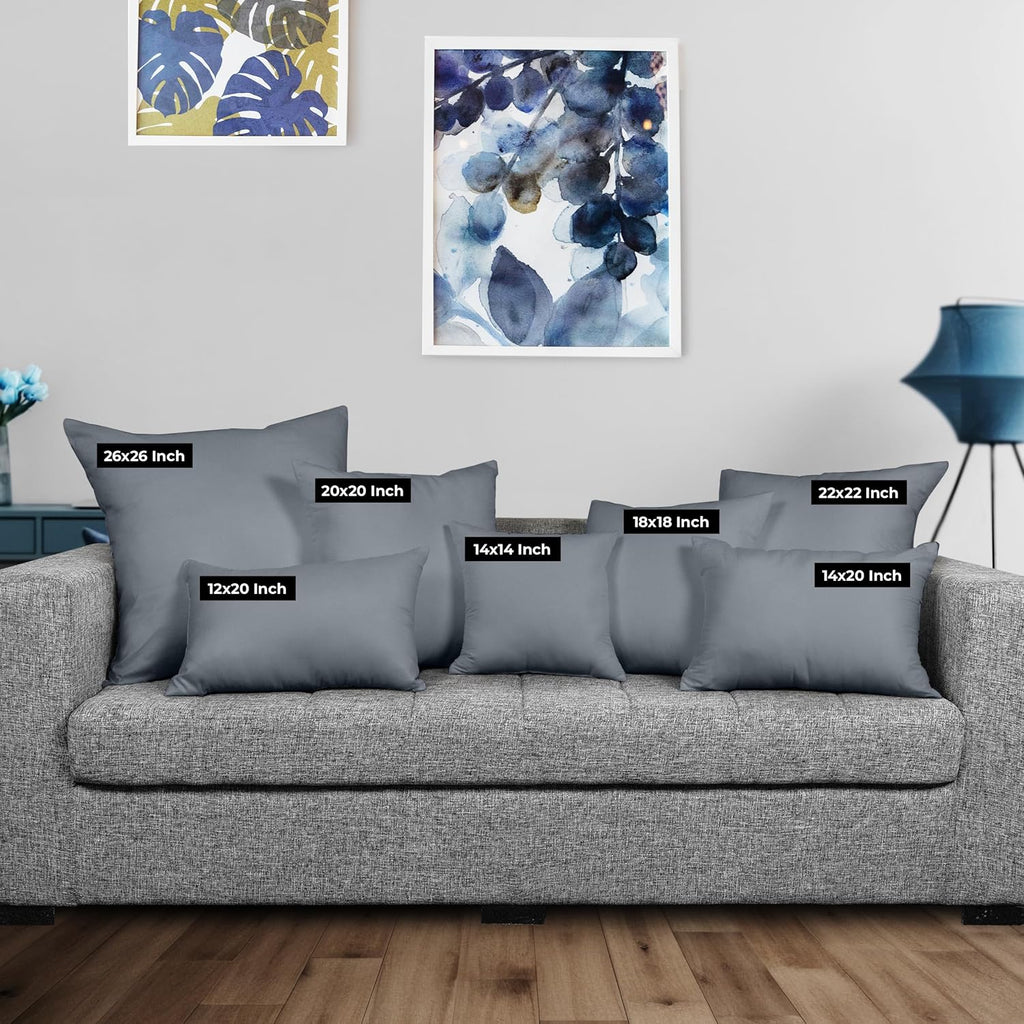 Utopia Bedding 12x20 Pillow Inserts - Set of 2 Grey Decorative Throw Pillows for Sofa & Couch - Soft & Fluffy Cushions