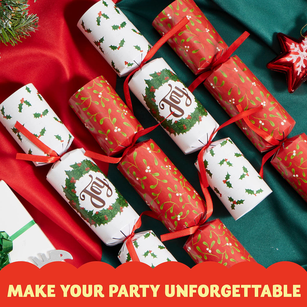 JOYIN 10 Pack Christmas Non-Snap Party Favor, Classic Table Favor Includes Party Hat, Jokes & Gifts, Christmas Table Decorations for Holiday Dinner Traditions Party Supplies
