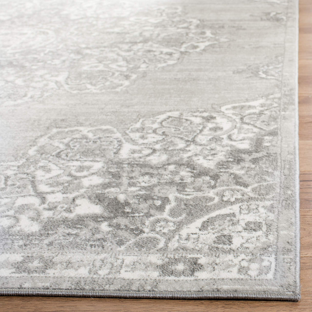 SAFAVIEH Brentwood Collection 2' x 4' Grey/Ivory BNT802F Medallion Distressed Non-Shedding Living Room Bedroom Accent Rug