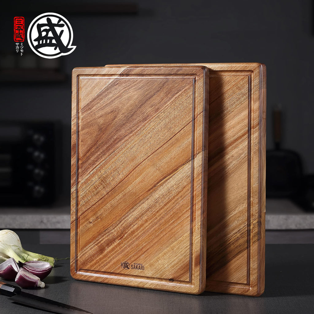 MITSUMOTO SAKARI 16 x 11 in Acacia Wood Cutting Board with Juice Groove