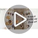 Cat Themed Happy Birthday Banner and Hanging Swirls Set - Multicolor