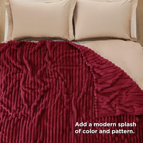 Bedsure GentleSoft Red Fleece Blanket - Cozy, Soft Throw for Couch | Perfect for Women & Girls, 108x90 Inches